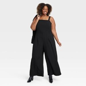NWT Black Sleeveless Jumpsuit Wide-Leg Size 1X